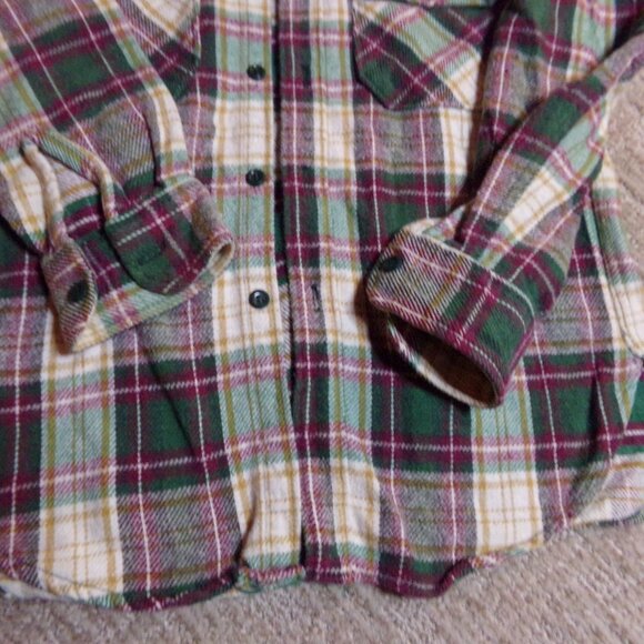 Men's Vintage Medium M Midweight Woolrich Plaid Shirt - Picture 4 of 8